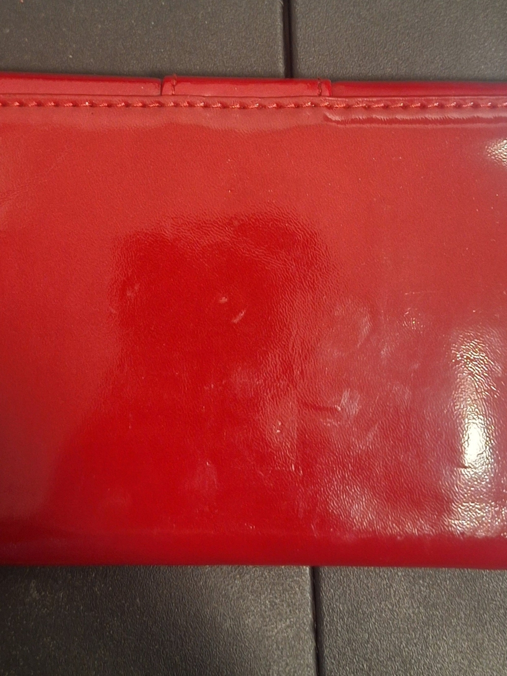 Red Estee Lauder Patent Bow-Accent Women's Clutch - Picture 5 of 6
